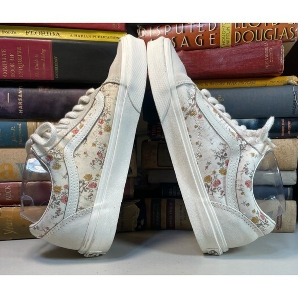 Vans Old Skool Vintage Floral Marshmallow Womens 9 Low Top Sneakers *Read - Picture 5 of 8